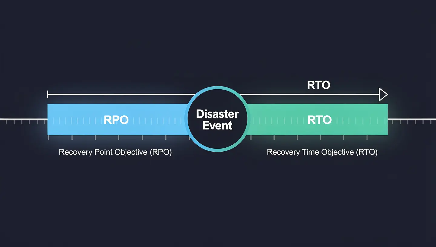 Recovery Time Objective and Recovery Point Objective timeline diagram
